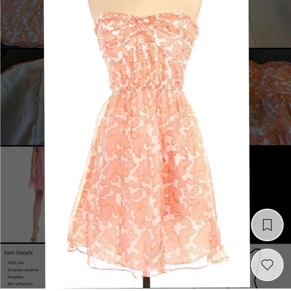 SOLD - Shoshanna Coral Reef Mini Dress - Picture 8 of 8